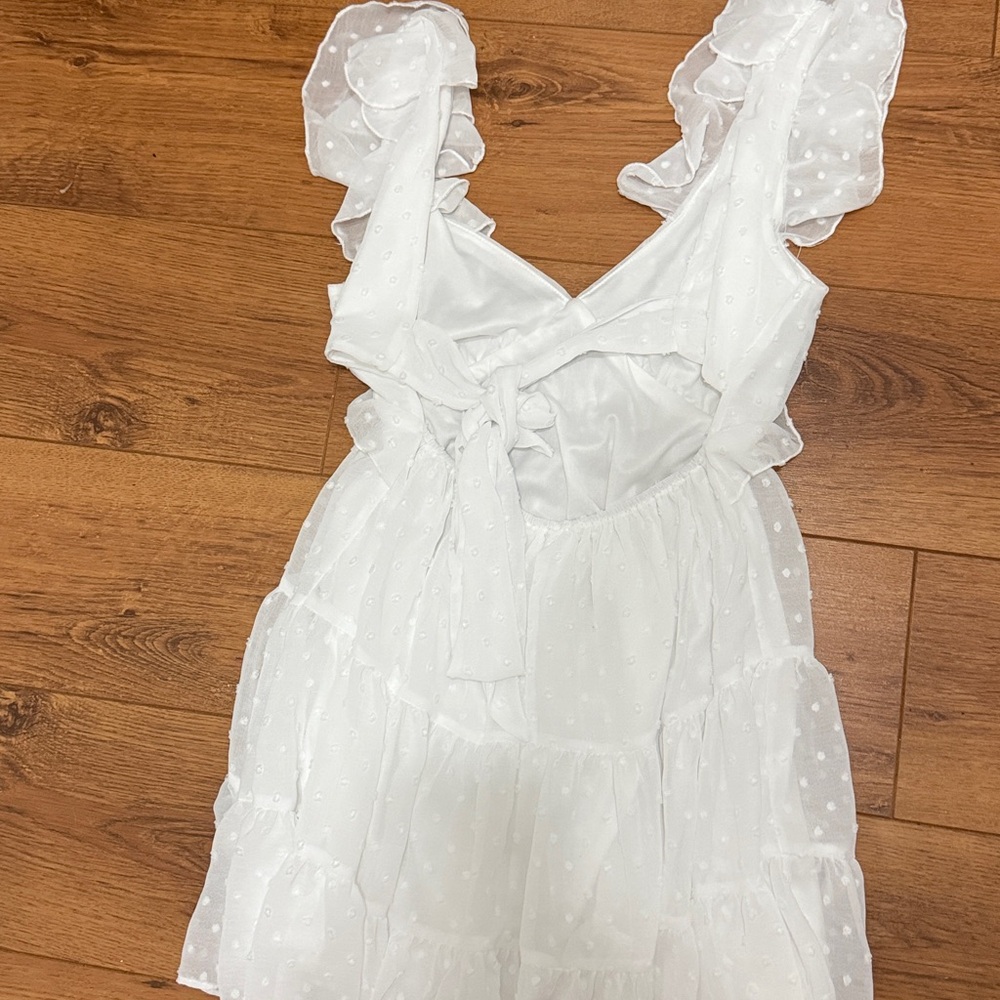Altar'd State White Ruffled Mini Dress - Picture 3 of 4